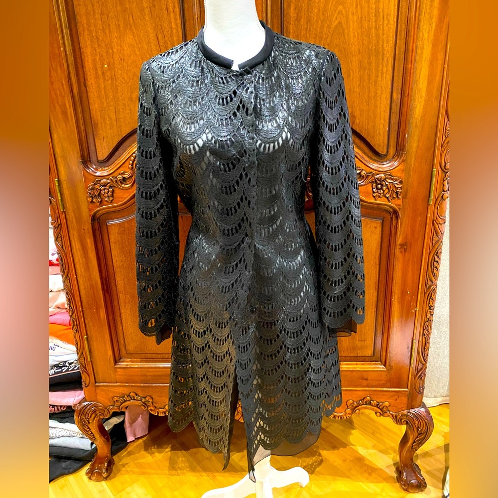 Rena Lange black lace cut jacket